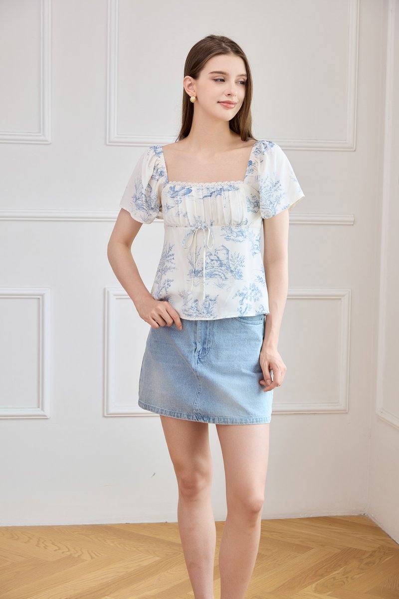 Cielo Ruched Ribbon Top
