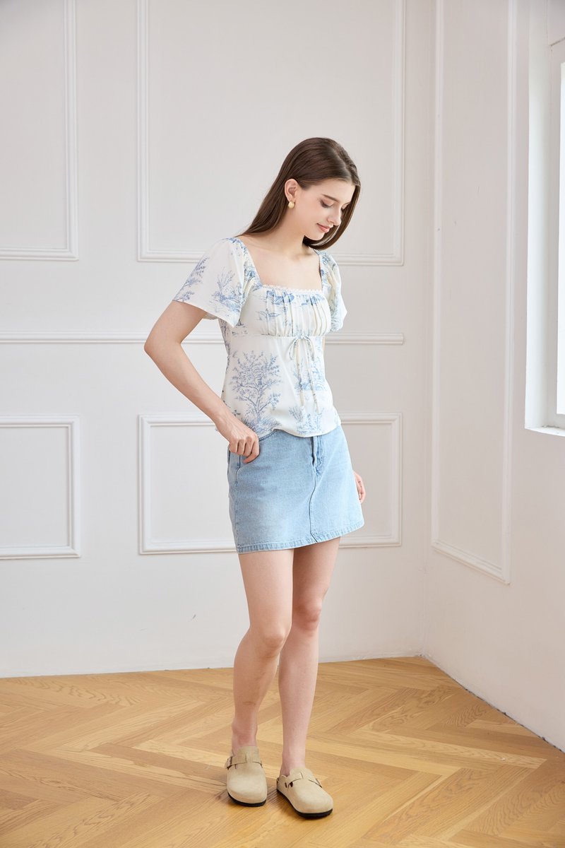 Cielo Ruched Ribbon Top