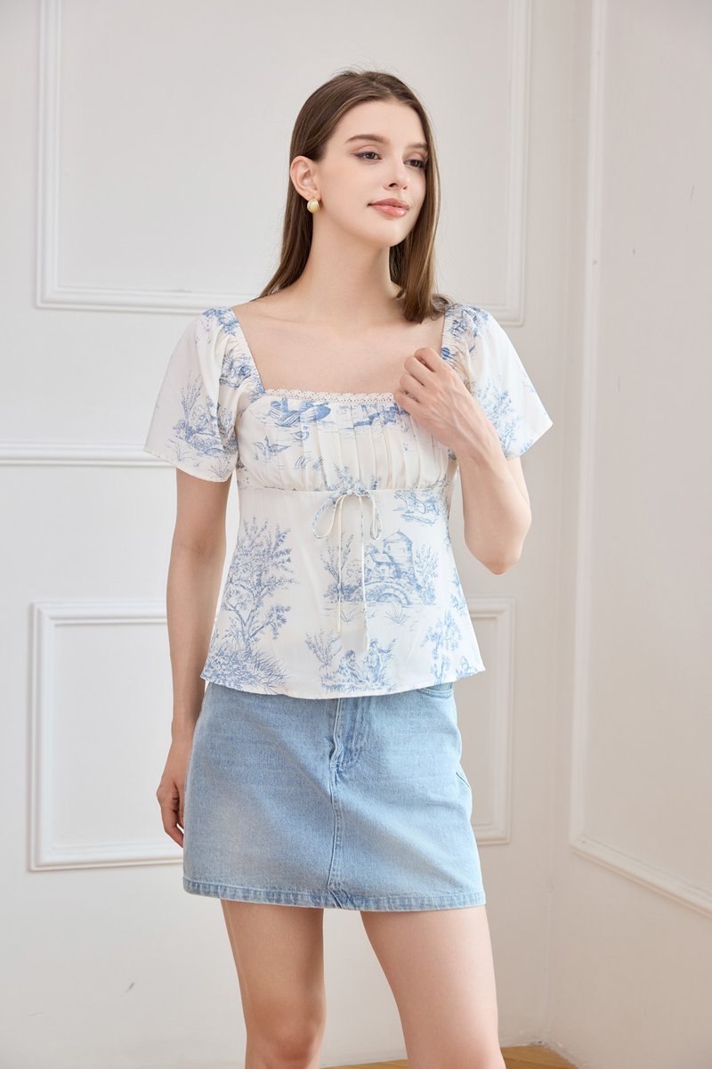 Cielo Ruched Ribbon Top