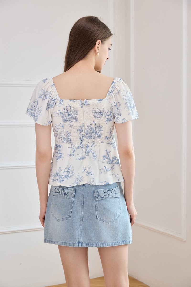 Cielo Ruched Ribbon Top