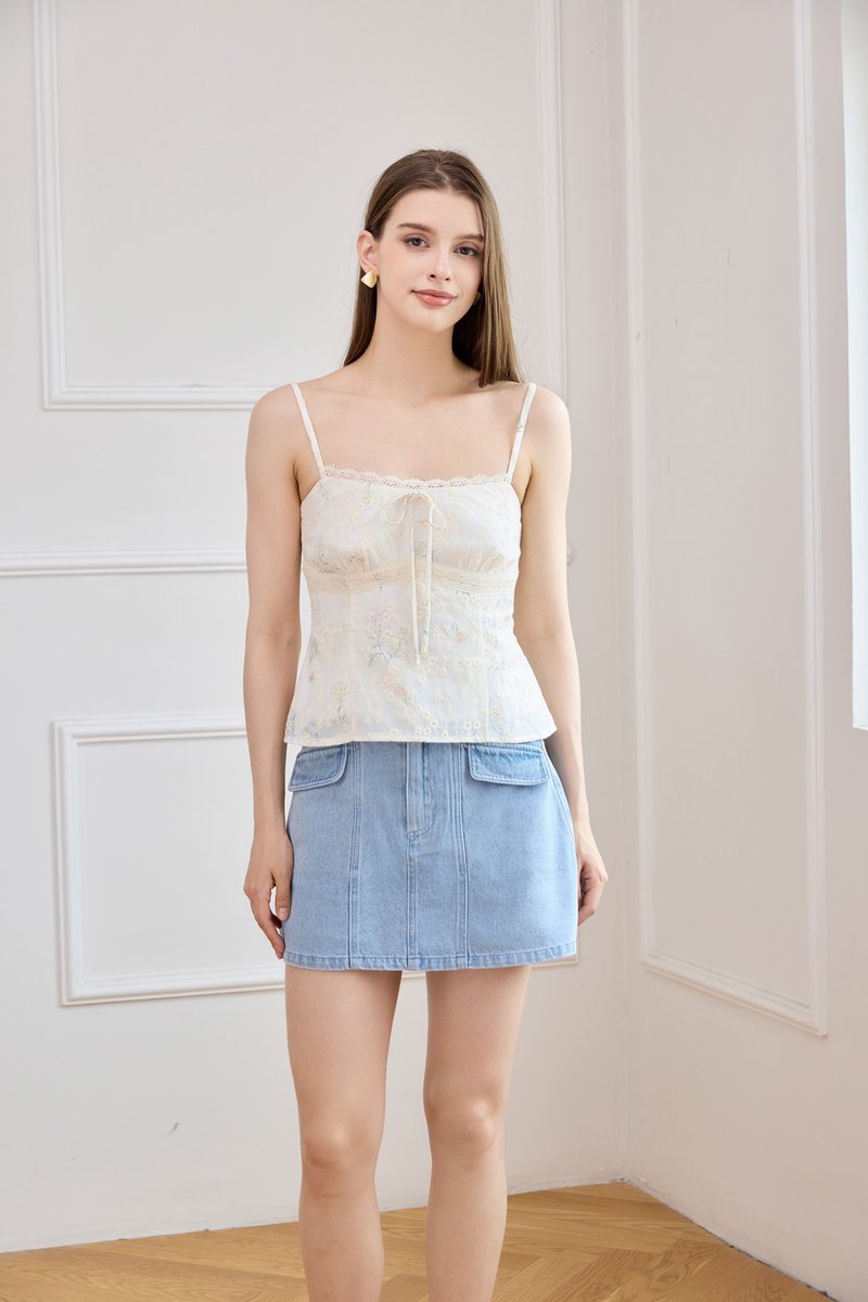 Tovah Camisole Embroidered Floral Top