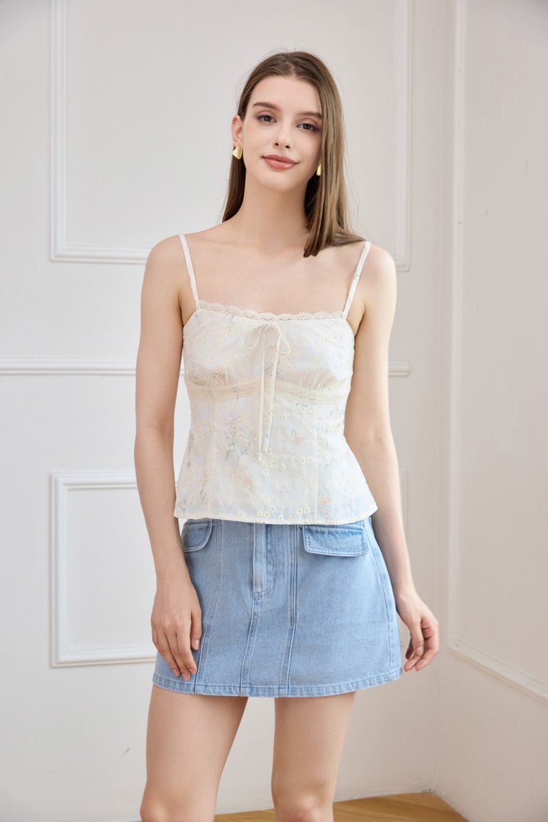 Tovah Camisole Embroidered Floral Top