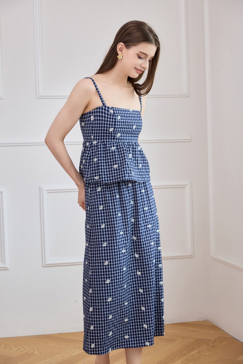 Itzel Camisole Gingham Peplum Top