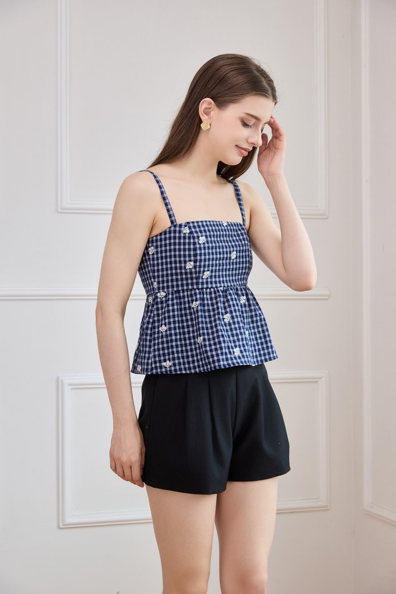 Itzel Camisole Gingham Peplum Top