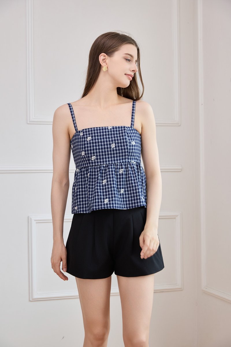 Itzel Camisole Gingham Peplum Top