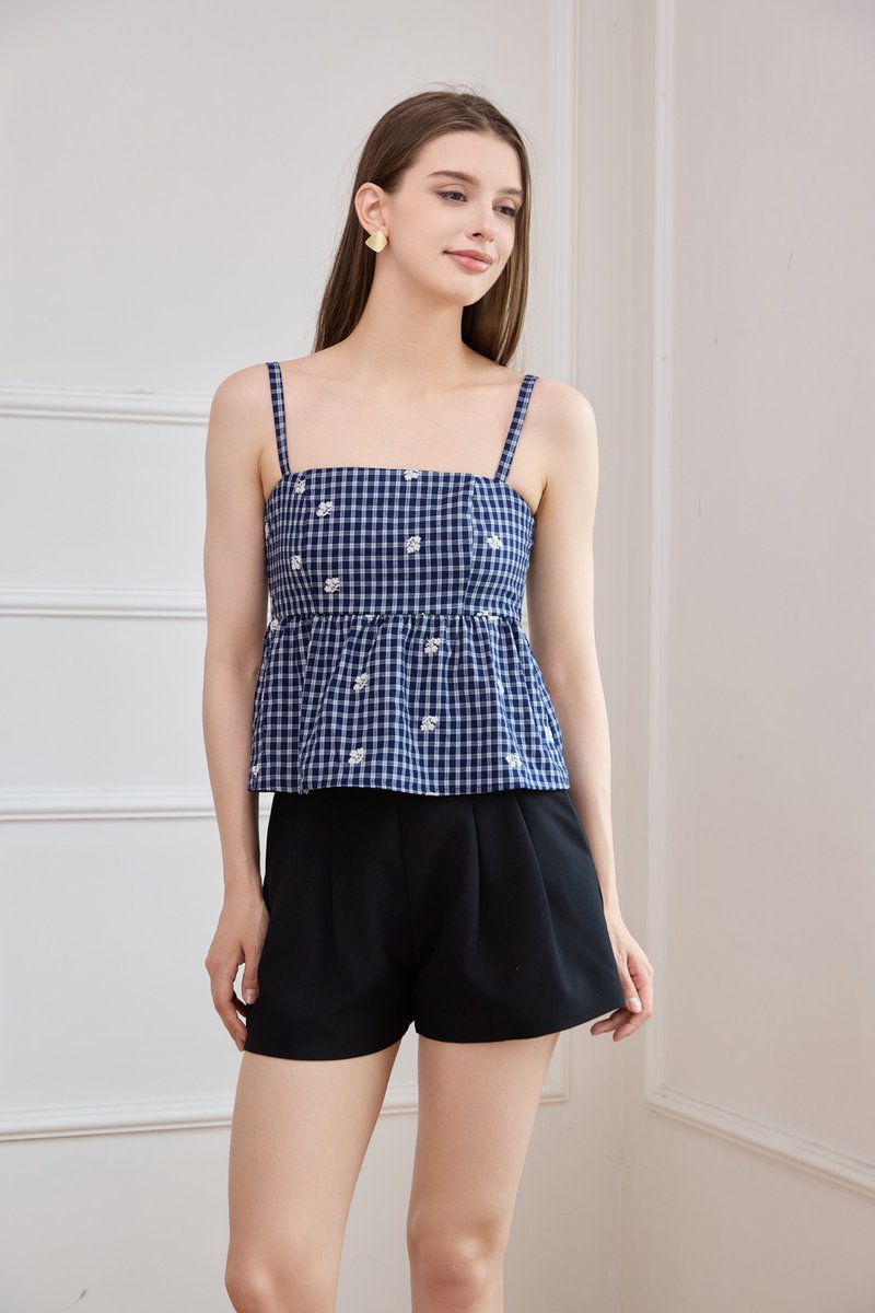 Itzel Camisole Gingham Peplum Top