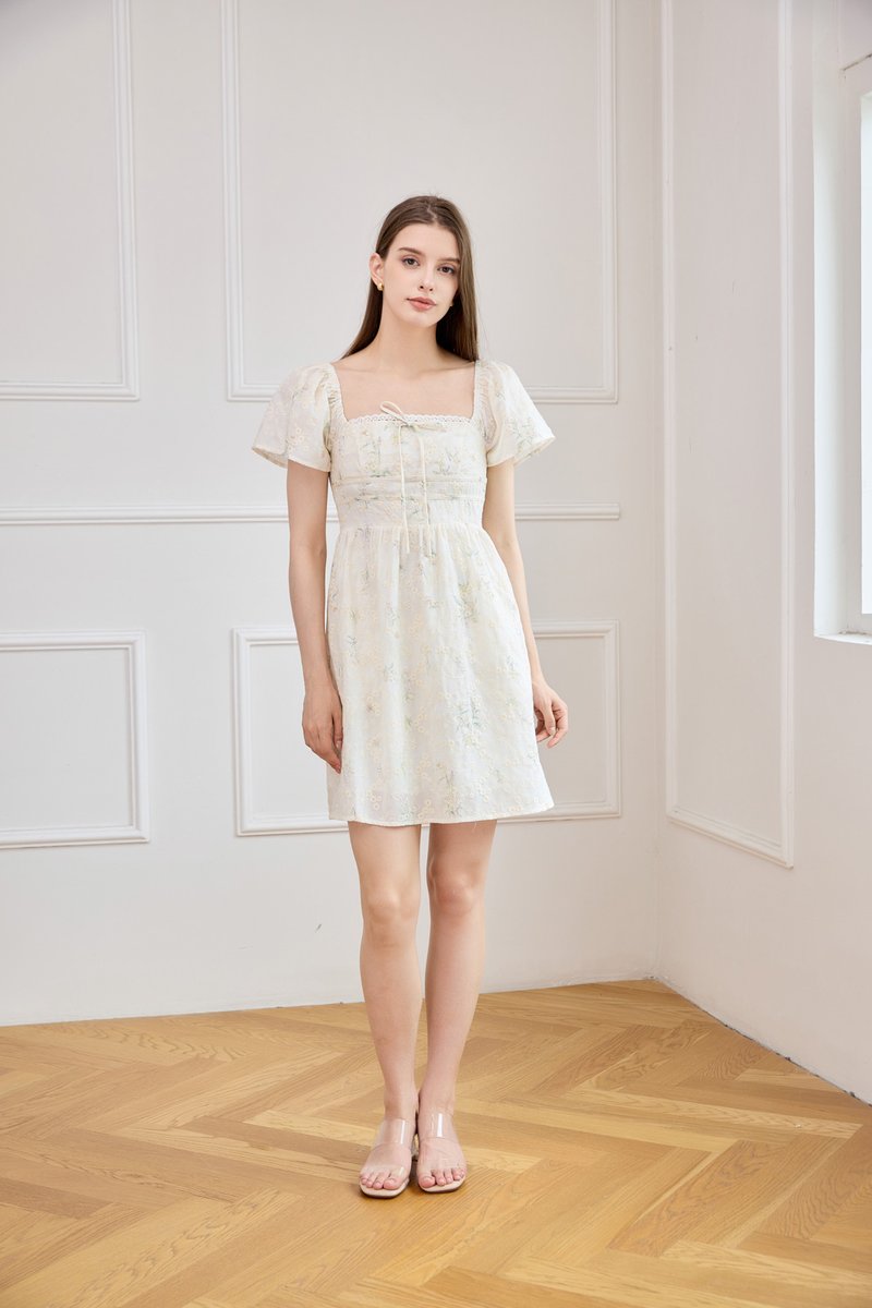 Tovah Embroidery Ribbon Crochet Dress