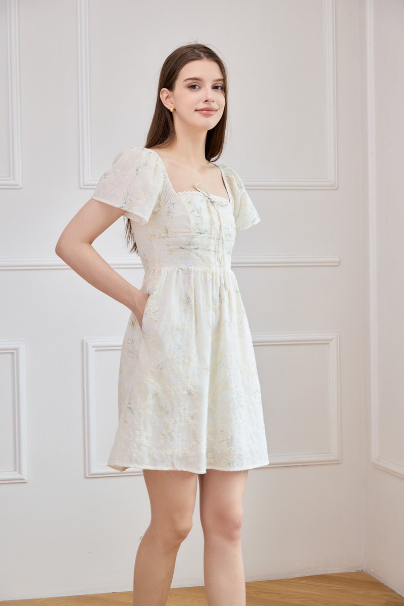 Tovah Embroidery Ribbon Crochet Dress