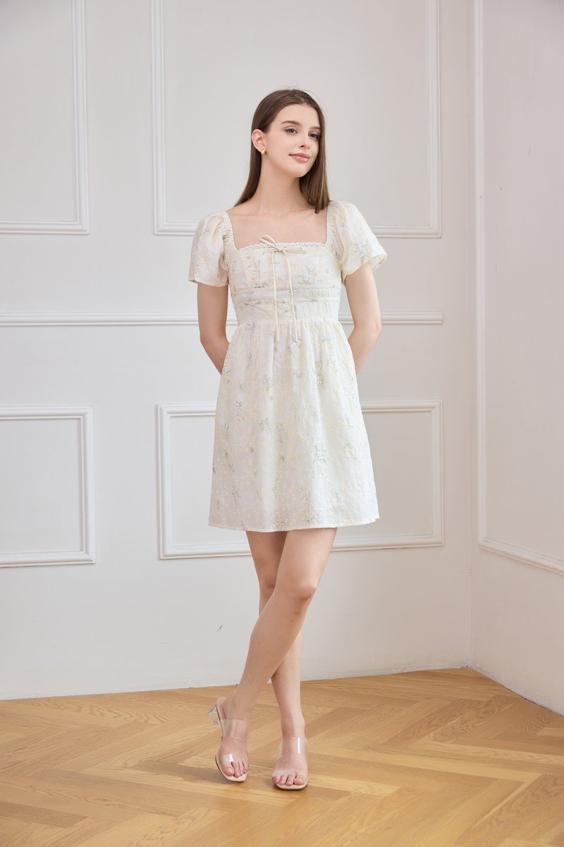 Tovah Embroidery Ribbon Crochet Dress