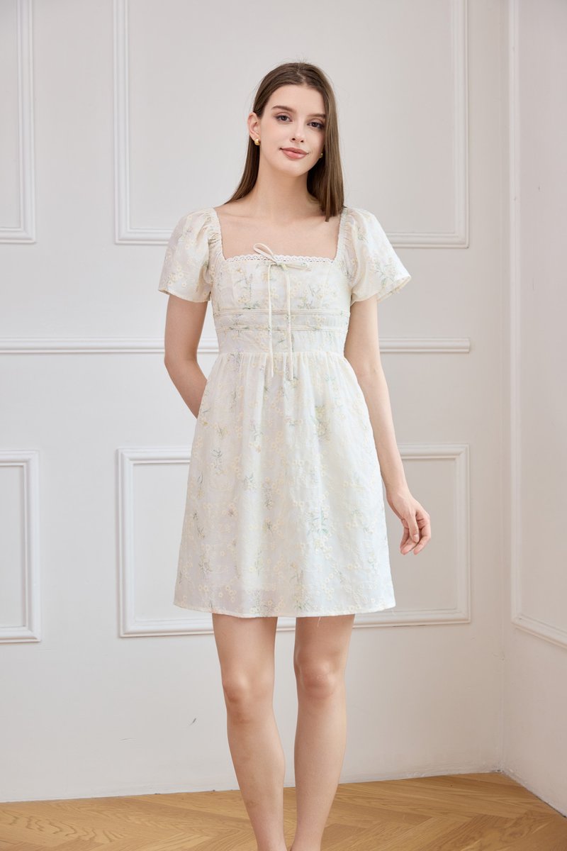 Tovah Embroidery Ribbon Crochet Dress