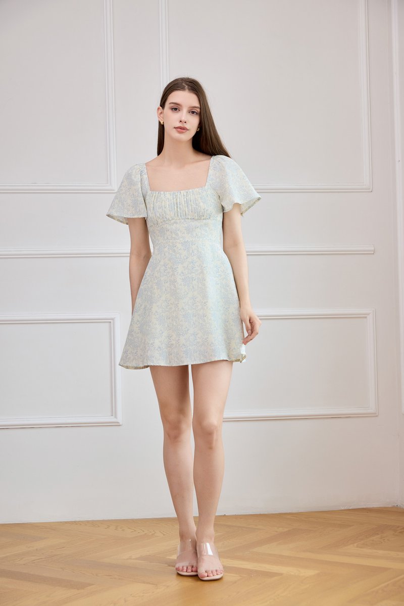 Leia Ruched Floral Dress Romper