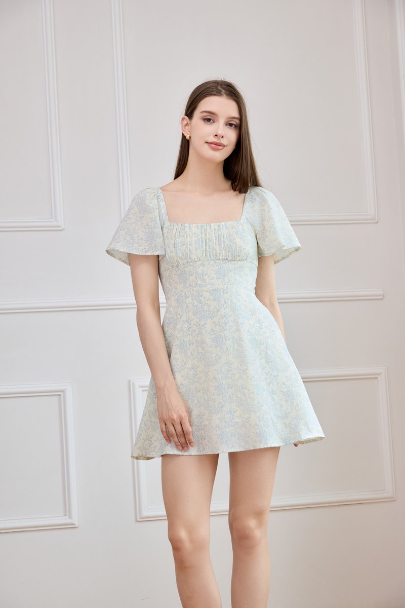 Leia Ruched Floral Dress Romper