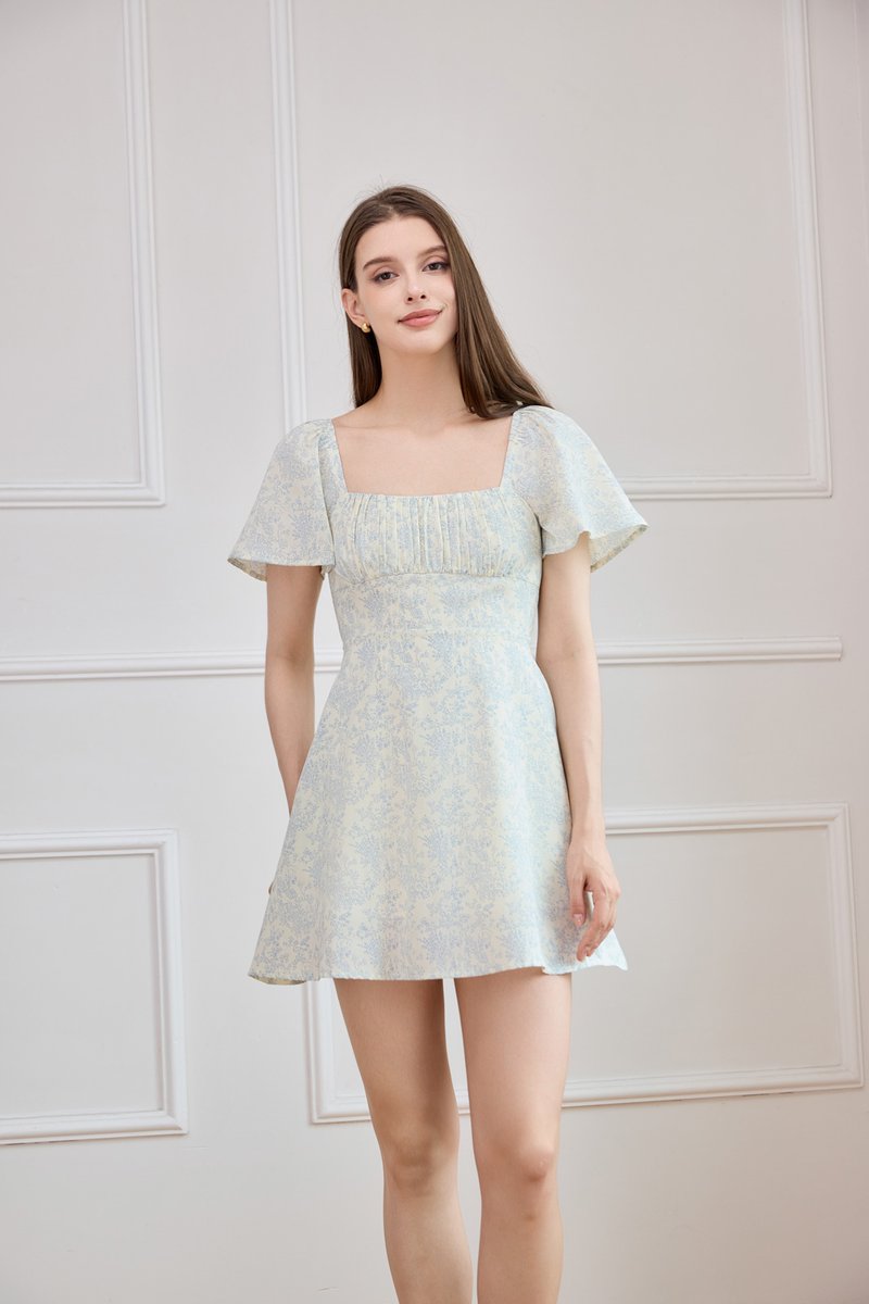Leia Ruched Floral Dress Romper