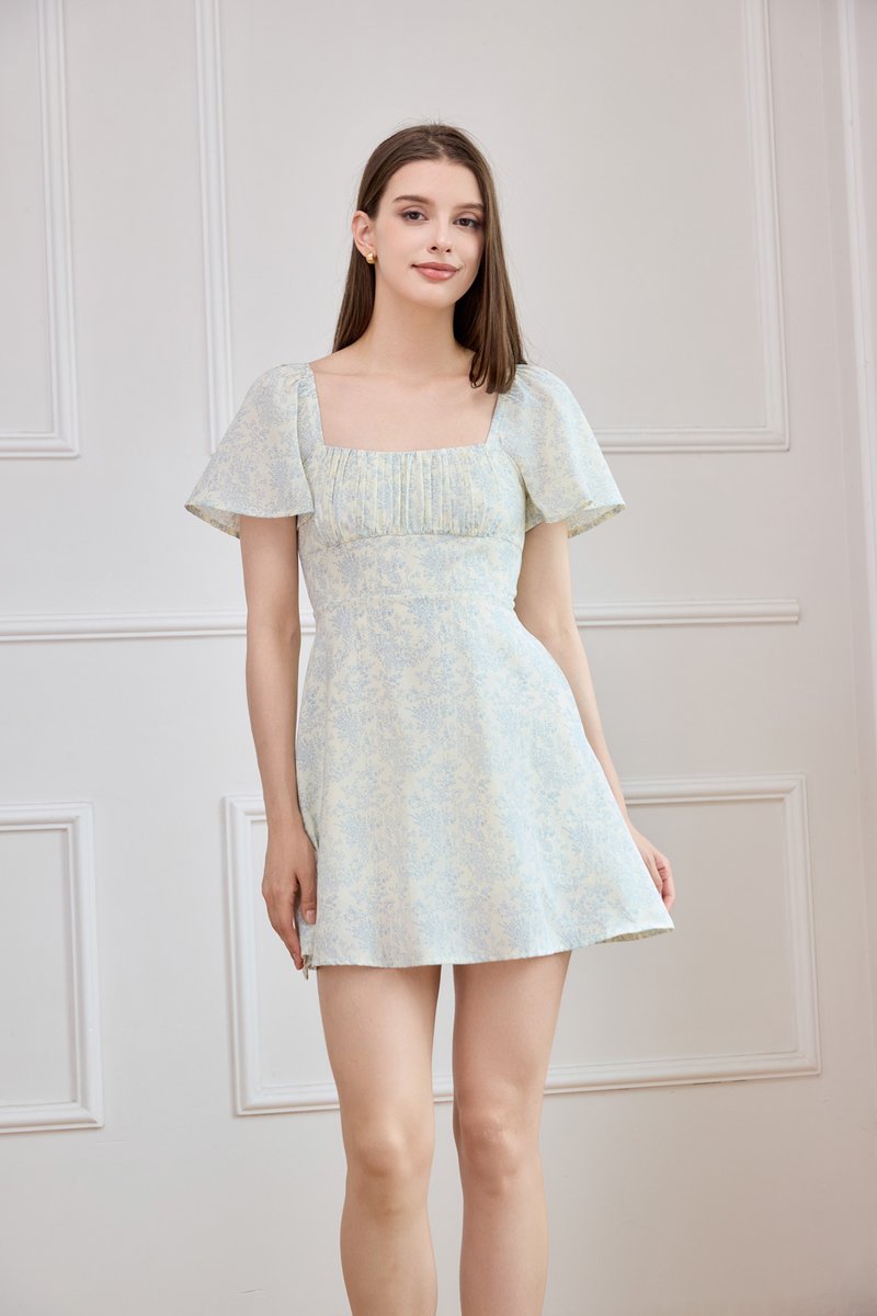 Leia Ruched Floral Dress Romper