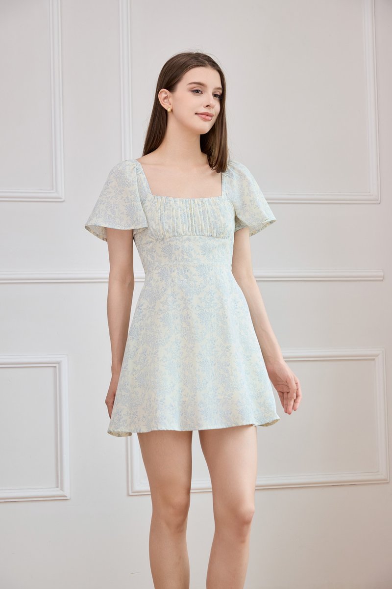 Leia Ruched Floral Dress Romper