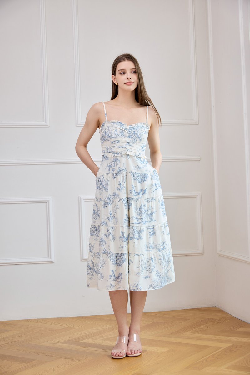 Cielo Camisole Pleated Midi Dress