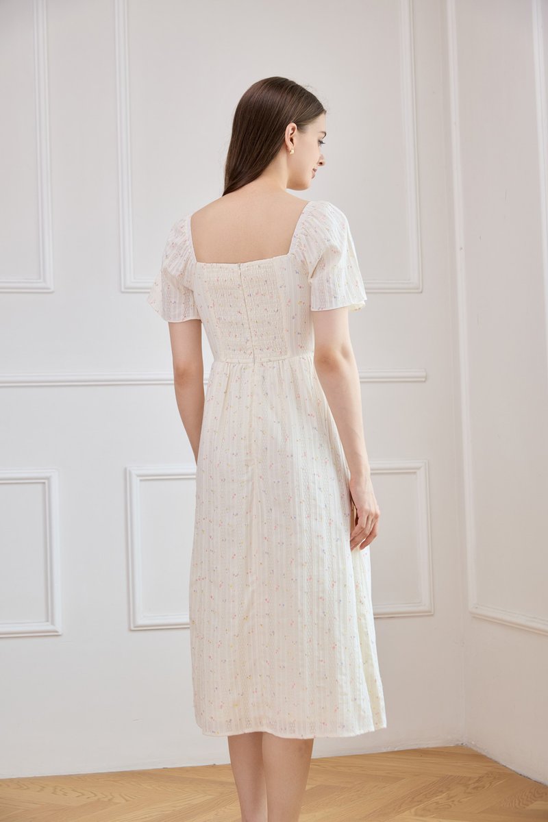 Jazzlyn Crochet Fleur Midi Dress In Cream