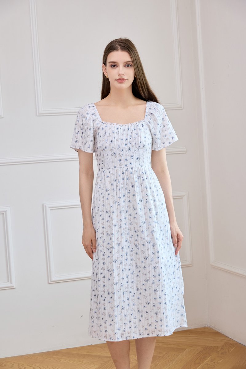 Jazzlyn Crochet Fleur Midi Dress In White