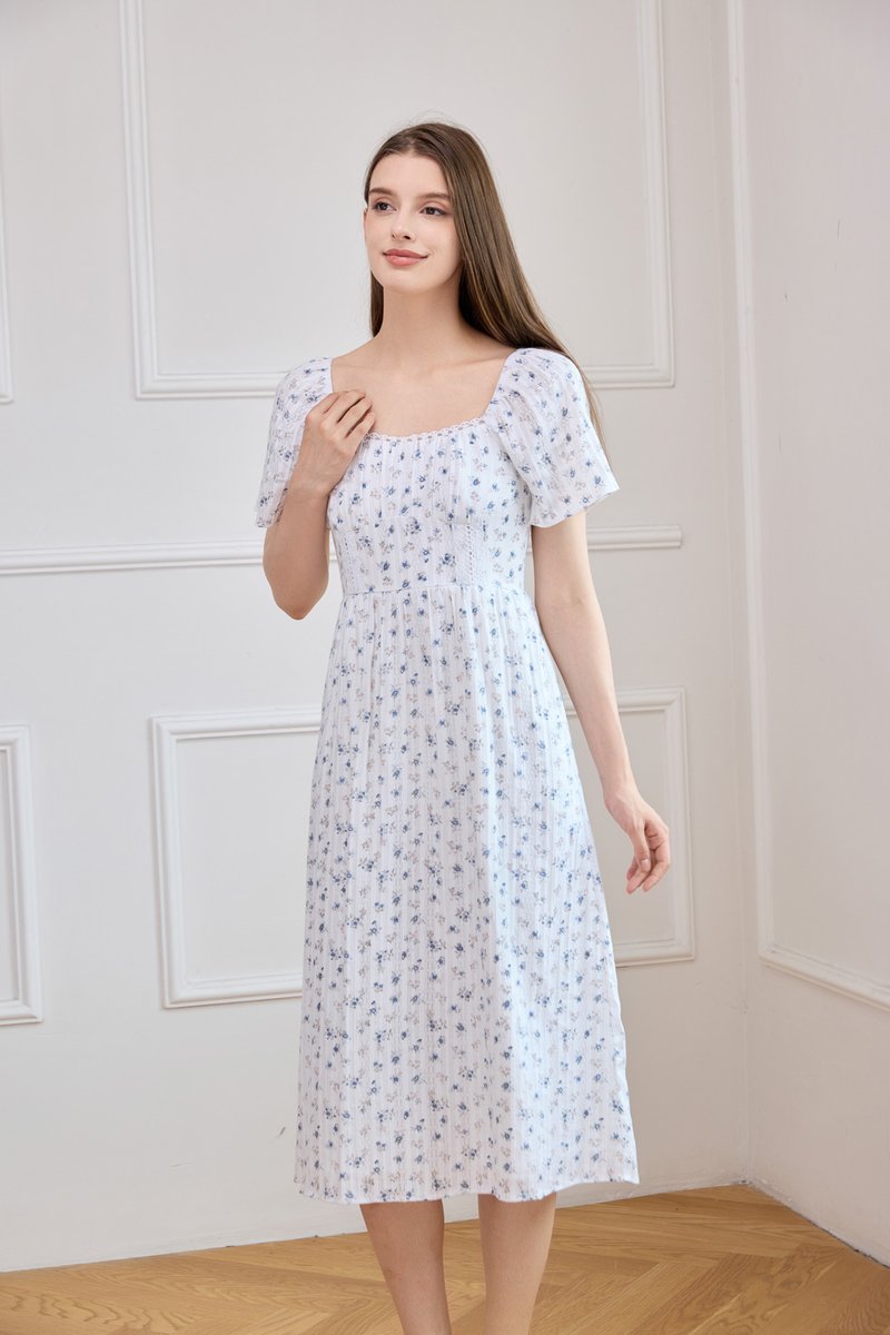 Jazzlyn Crochet Fleur Midi Dress In White