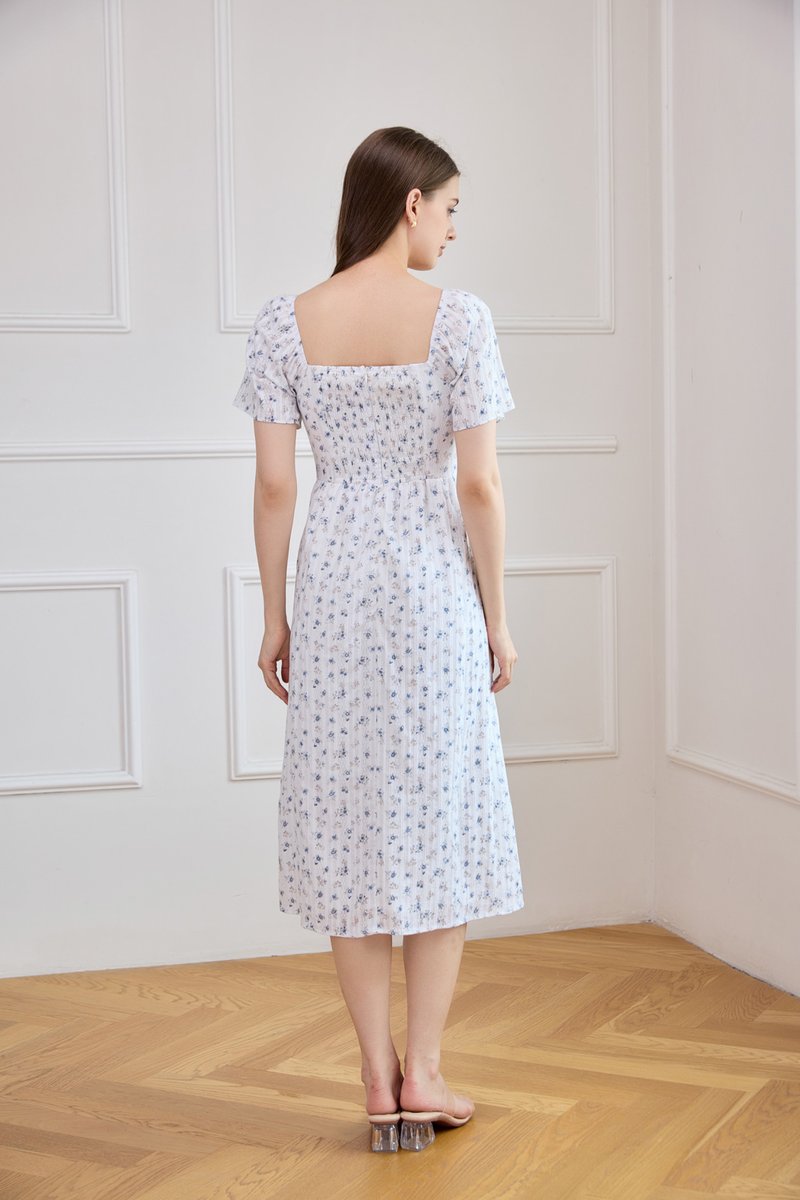 Jazzlyn Crochet Fleur Midi Dress In White