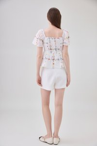 Nevaeh Eyelet Floral Babydoll Top