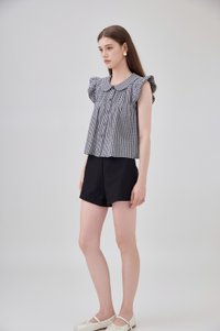 Mariella Gingham PeterPan Double Flutter Top