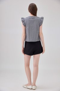 Mariella Gingham PeterPan Double Flutter Top