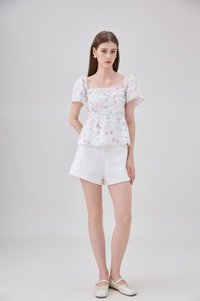 Claudia Lace Trim Floral Babydoll Top
