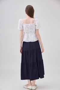 Renata Embroidery Floral Top In Yellow