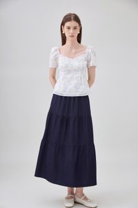 Renata Embroidery Floral Top In Yellow