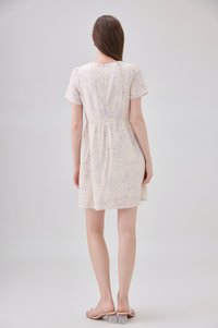 Antonella Pintuck Button Dress In Cream