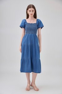 Kyomi Two Way Denim Midi Dress