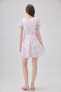 Elle Embroidery Floral Dress In Lilac