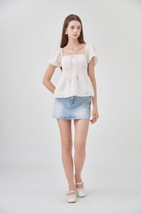 Tovah Embroidery Ribbon Top