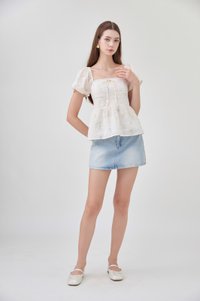 Tovah Embroidery Ribbon Top