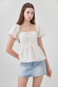 Tovah Embroidery Ribbon Top