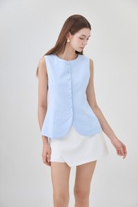 Mallory Pinstripe Button Vest
