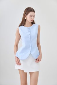 Mallory Pinstripe Button Vest