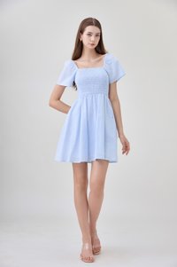 Mallory Smocked Pinstripe Dress