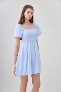 Mallory Smocked Pinstripe Dress