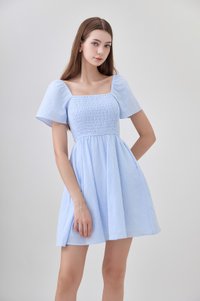 Mallory Smocked Pinstripe Dress