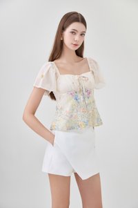 Mystique Fleur Embroidery Ribbon Top