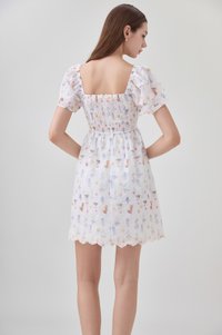 Adelyn Embroidery Sweetheart Ribbon Dress In Meadow Floral