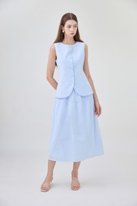 Mallory Pinstripe Button Vest