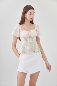 Mystique Fleur Embroidery Ribbon Top