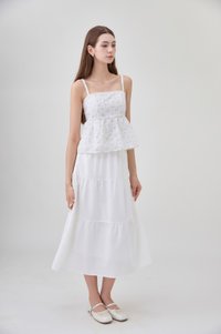 Kyla Embroidery Camisole Babydoll Top In Floral