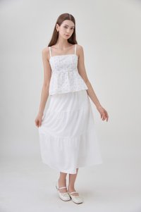 Kyla Embroidery Camisole Babydoll Top In Floral