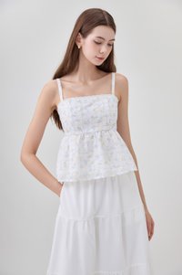 Kyla Embroidery Camisole Babydoll Top In Floral