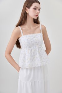 Kyla Embroidery Camisole Babydoll Top In Floral