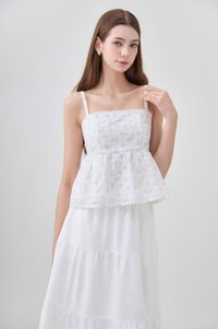 Kyla Embroidery Camisole Babydoll Top In Floral